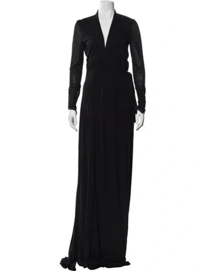 Pre-owned Issa Silk Long Dress In Black
