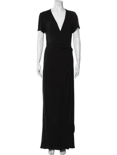 Pre-owned Issa Silk Long Dress In Black