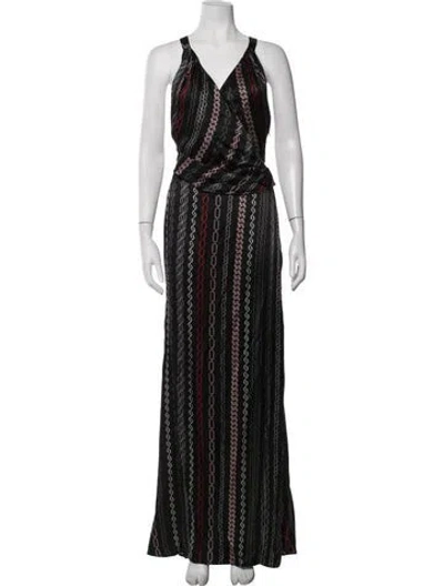Pre-owned Issa Silk Long Dress In Black