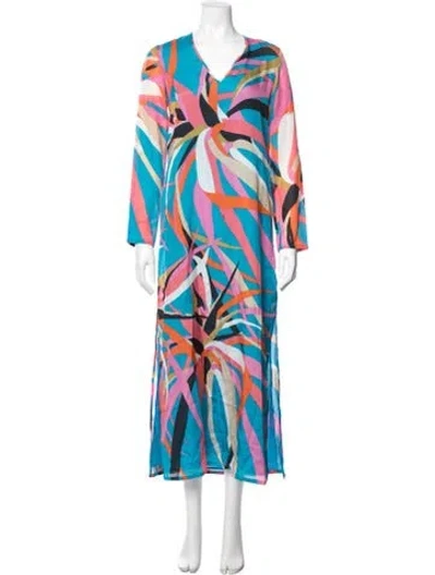 Pre-owned Issa Silk Long Dress In Blue