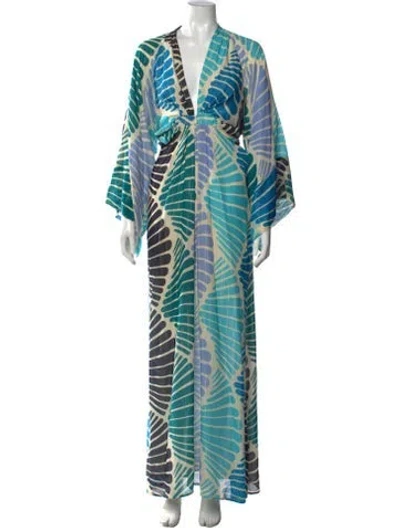 Pre-owned Issa Silk Long Dress In Blue
