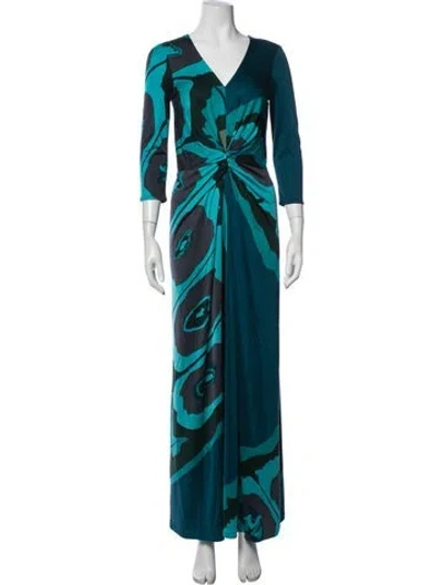 Pre-owned Issa Silk Long Dress In Blue