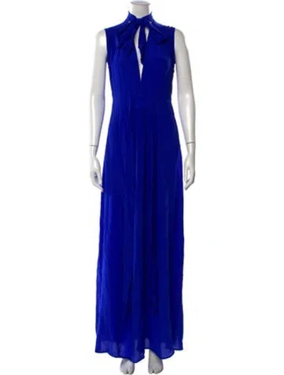 Pre-owned Issa Silk Long Dress In Blue