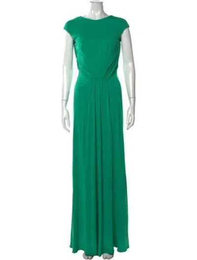 Pre-owned Issa Silk Long Dress In Green