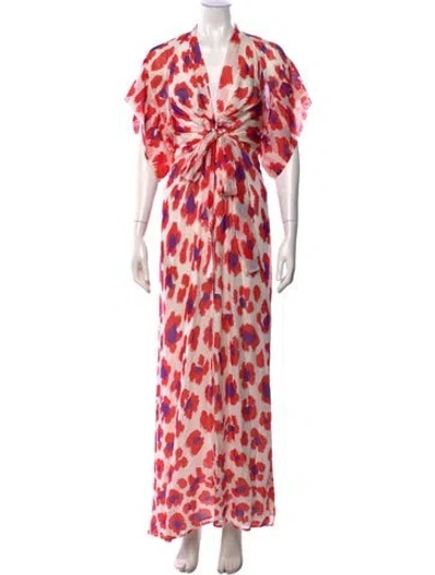 Pre-owned Issa Silk Long Dress In Multi