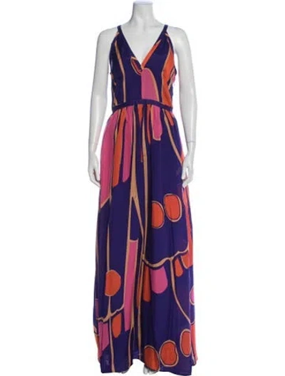 Pre-owned Issa Silk Long Dress In Purple