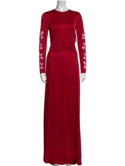 Pre-owned Issa Silk Long Dress In Red