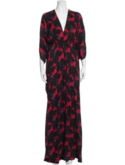 Pre-owned Issa Silk Long Dress In Red