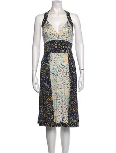 Pre-owned Issa Silk Midi Length Dress In Blue