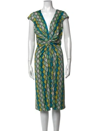 Pre-owned Issa Silk Midi Length Dress In Blue