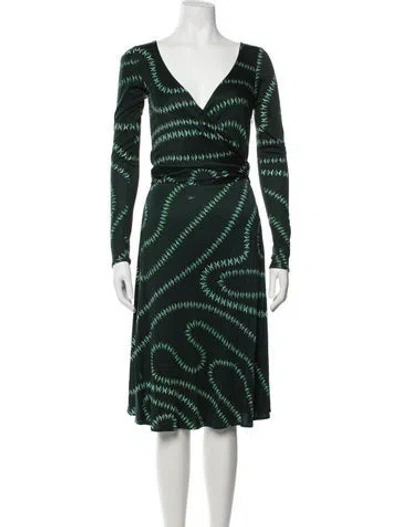 Pre-owned Issa Silk Midi Length Dress In Green