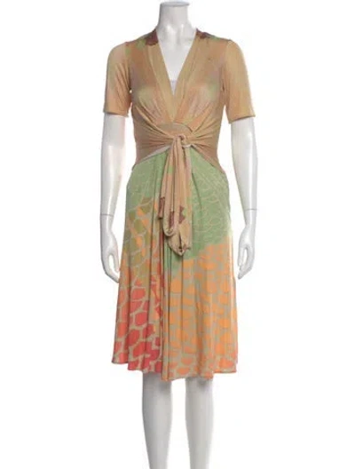 Pre-owned Issa Silk Midi Length Dress In Multi