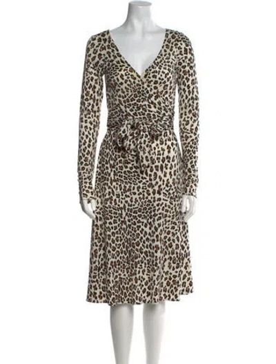 Pre-owned Issa Silk Midi Length Dress In Neutral