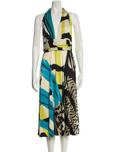 Pre-owned Issa Silk Midi Length Dress In Neutral