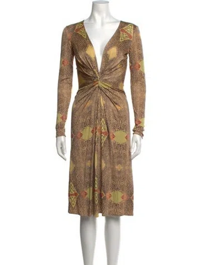 Pre-owned Issa Silk Midi Length Dress In Neutrals