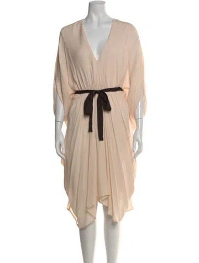 Pre-owned Issa Silk Midi Length Dress W/ Tags In Neutral