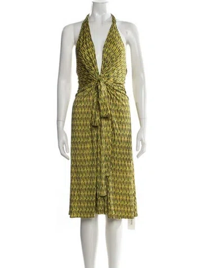 Pre-owned Issa Silk Midi Length Dress In Yellow