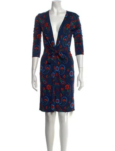 Pre-owned Issa Silk Mini Dress In Blue