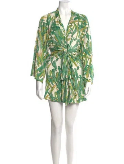 Pre-owned Issa Silk Mini Dress In Green