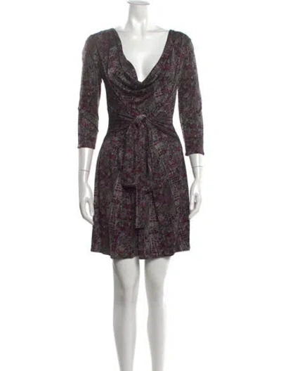 Pre-owned Issa Silk Mini Dress In Grey