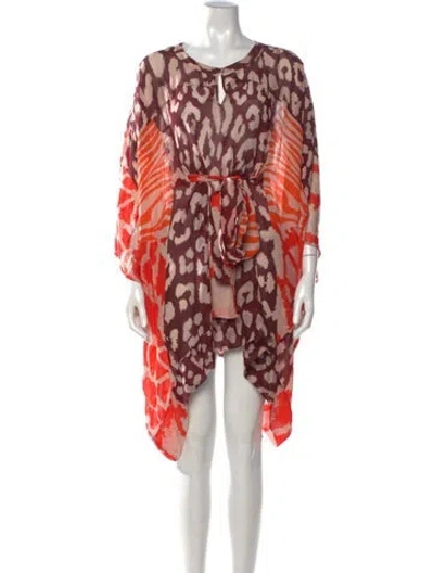Pre-owned Issa Silk Mini Dress In Orange/red