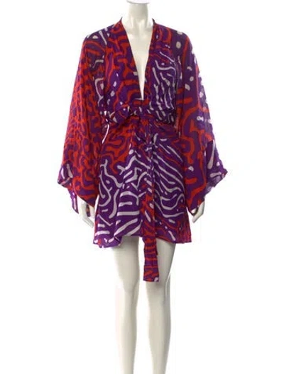 Pre-owned Issa Silk Mini Dress In Purple