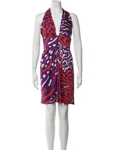Pre-owned Issa Silk Mini Dress In Purple