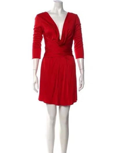 Pre-owned Issa Silk Mini Dress In Red