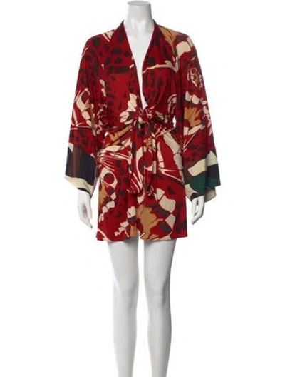 Pre-owned Issa Silk Mini Dress In Red
