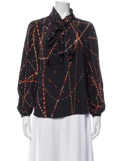 Pre-owned Issa Silk Printed Blouse In Gray