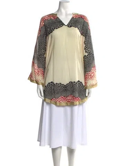 Pre-owned Issa Silk Printed Blouse In Neutrals