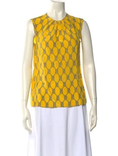 Pre-owned Issa Silk Printed Blouse In Yellow