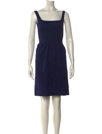 Pre-owned Issa Square Neckline Mini Dress In Blue