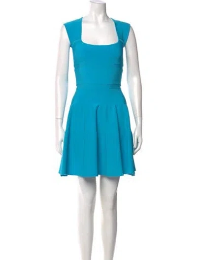Pre-owned Issa Square Neckline Mini Dress In Blue
