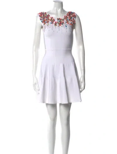 Pre-owned Issa Square Neckline Mini Dress In White
