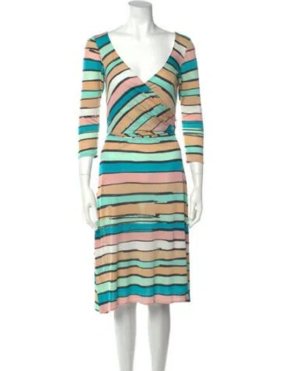 Pre-owned Issa Striped Knee-length Dress In Blue