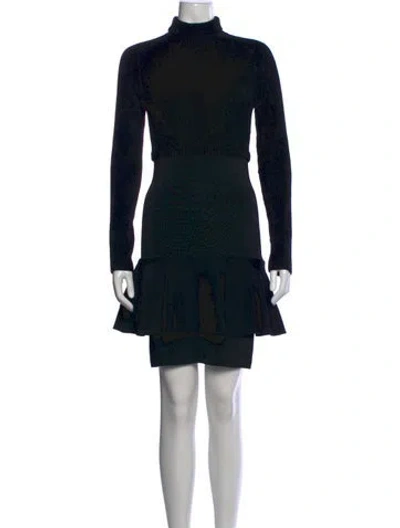 Pre-owned Issa Turtleneck Mini Dress In Black