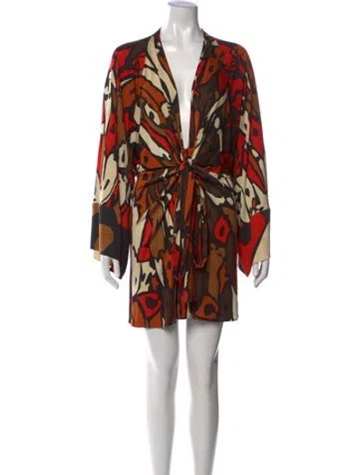 Pre-owned Issa Vintage Mini Dress In Orange