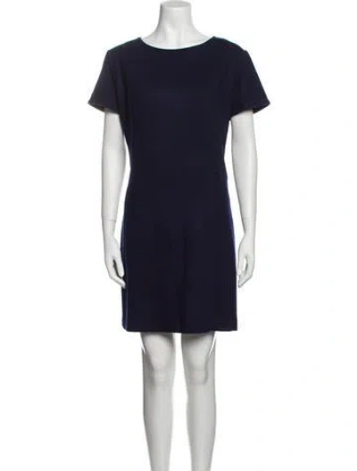 Pre-owned Issa Virgin Wool Mini Dress In Blue