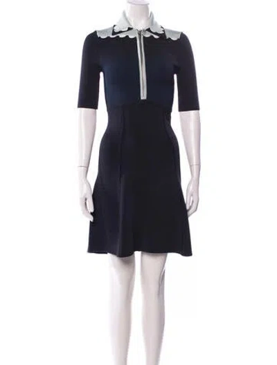 Pre-owned Issa V-neck Knee-length Dress In Blue