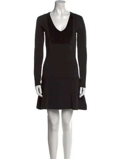 Pre-owned Issa V-neck Mini Dress In Black