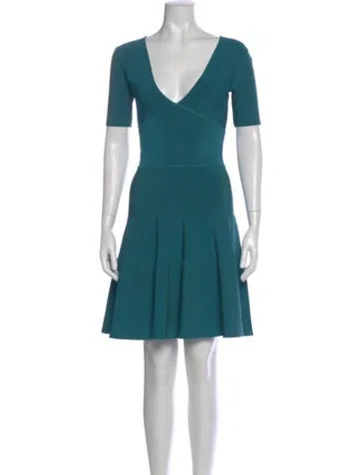 Pre-owned Issa V-neck Mini Dress In Blue