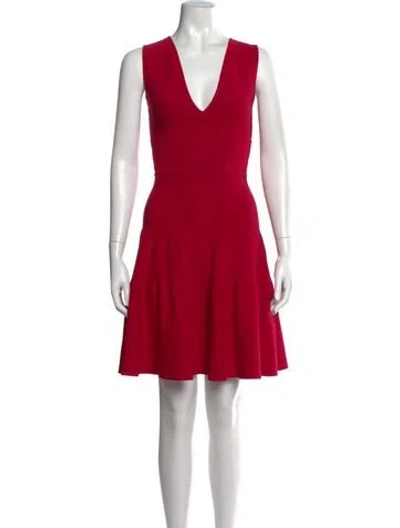 Pre-owned Issa V-neck Mini Dress In Pink