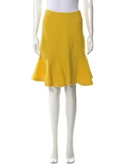 Pre-owned Issa Wool Mini Skirt In Yellow