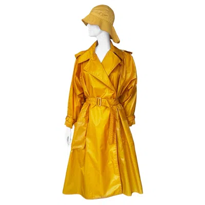Pre-owned Issey Miyake 1970s  Vintage Unisex Waterproof Orange Trench Coat & Hat