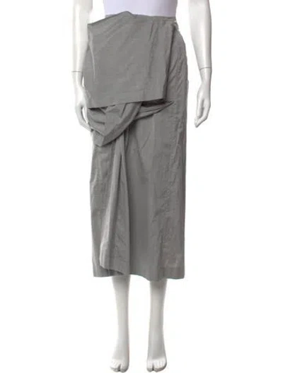 Pre-owned Issey Miyake 1989 Midi Length Skirt In Gray