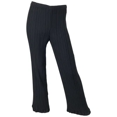 Pre-owned Issey Miyake 1990s Black Fortuny Pleated Wide Leg 90s Trosuers Pants