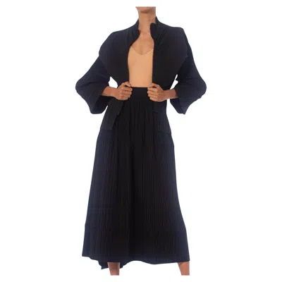 Pre-owned Issey Miyake 1990s  Black Pleated Poly Blend Skirt