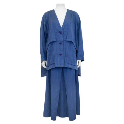 Pre-owned Issey Miyake 1990s  Blue Cotton Oversize Ensemble