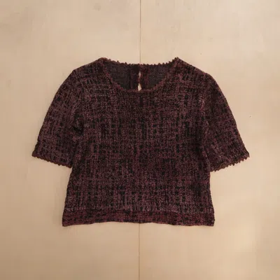 Pre-owned Issey Miyake 1990s Japanese Inner By  Wrinkled Knit Top Tee In Brown